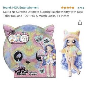 Na Na Na Surprise Ultimate Surprise Rainbow Kitty 100+ Looks 11” Doll Na!Na!Na!